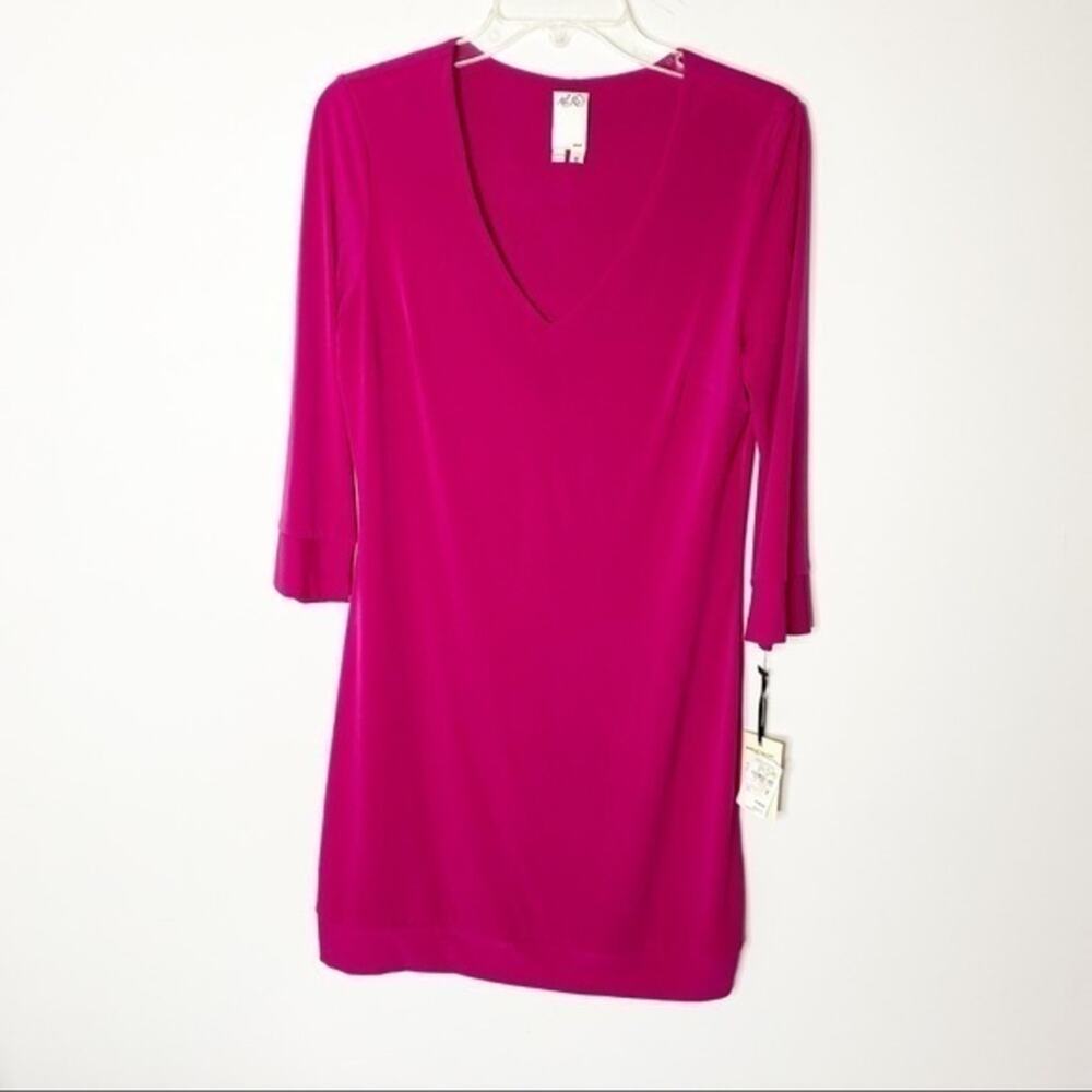 NWT‎ Ali Ro Pink V-Neck Roseberry Dress 3/4 Sleeves Size 8